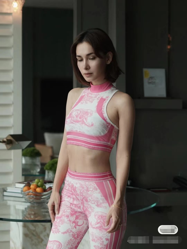 卢靖姗挺孕肚骑行四肢纤细好身材抢眼怀孕7个月运动引担忧