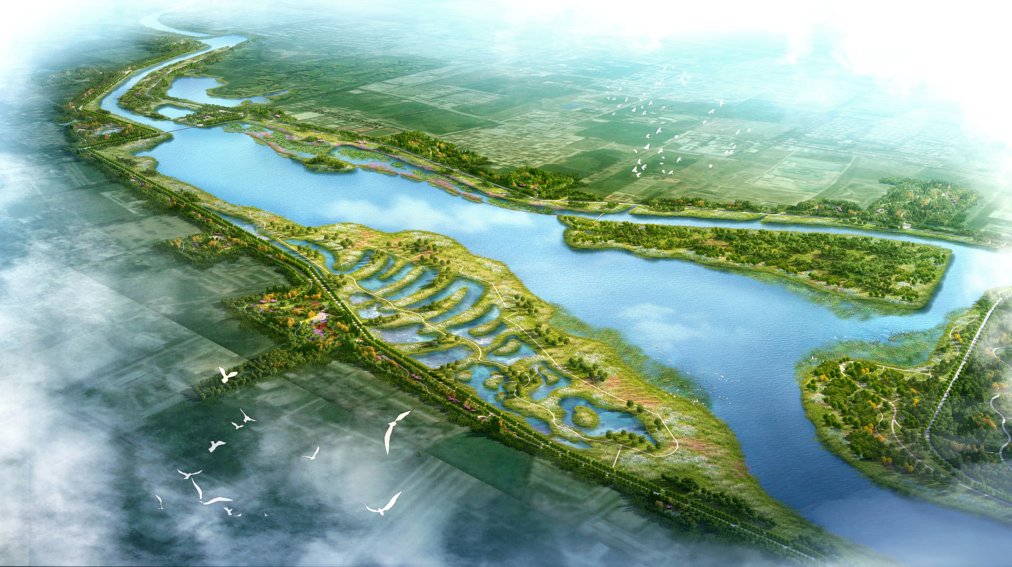 北京市昌平区在做好疫情防控的前提下,积极有序推进沙河湿地公园项目
