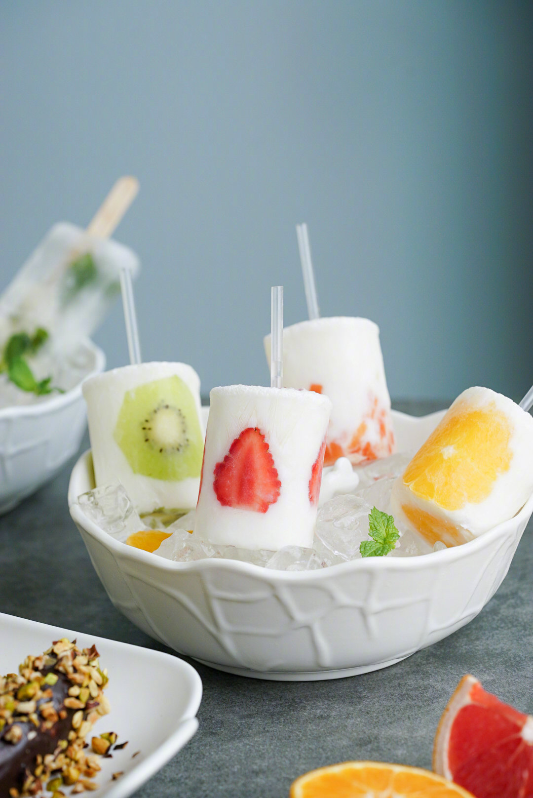 自制水果酸奶棒冰