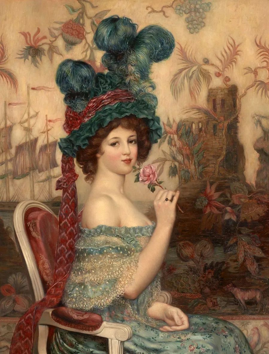 油画大师画西方美女画中女子高贵漂亮让无数网友心动