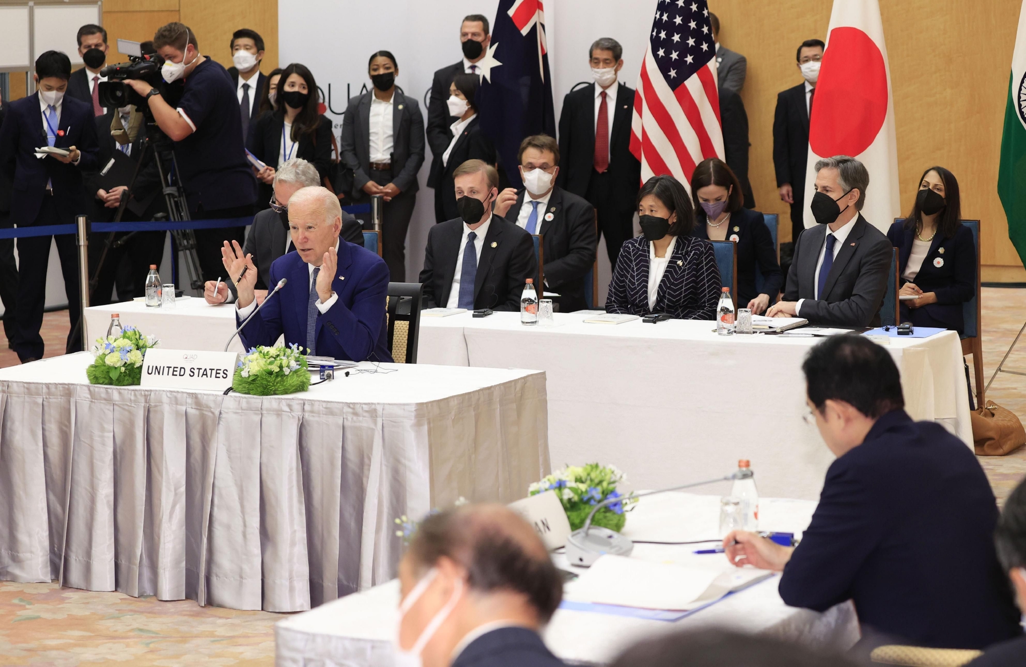 5月24日，拜登在东京参加“四方安全对话”峰会。图自IC Photo