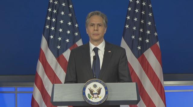 美国务卿布林肯发表对华政策演讲,视频截图