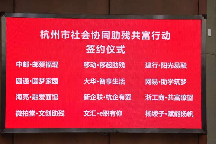 杭州召开全市残疾人事业发展大会，12个社会协同助残共富行动项目签约休闲区蓝鸢梦想 - Www.slyday.coM