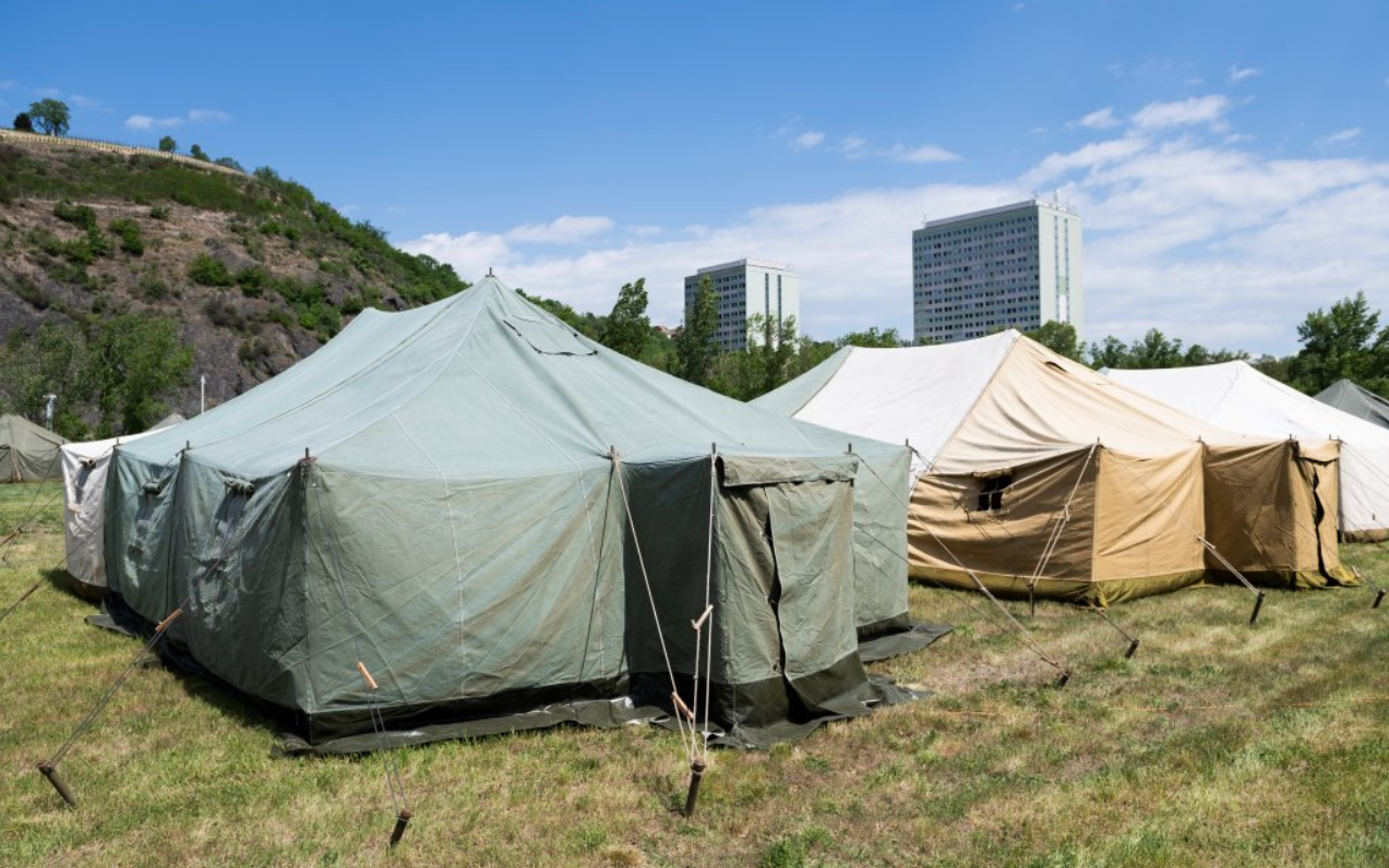 乌克兰难民在布拉格居住的难民营