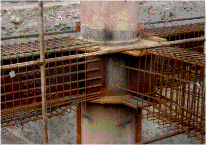 钢管混凝土柱与梁的栓钉和牛腿节点>环形钢牛腿连接钢管混凝土立柱与