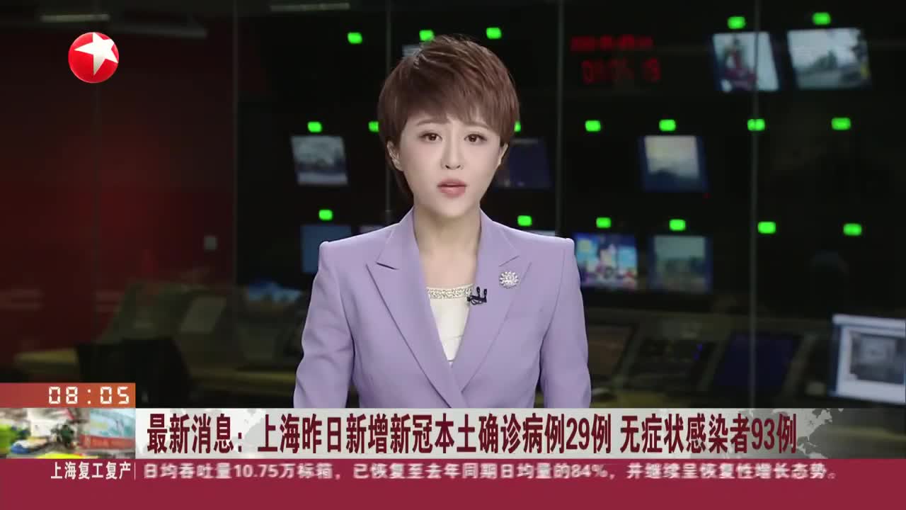 最新消息上海昨日新增新冠本土确诊病例29例无症状感染者93例