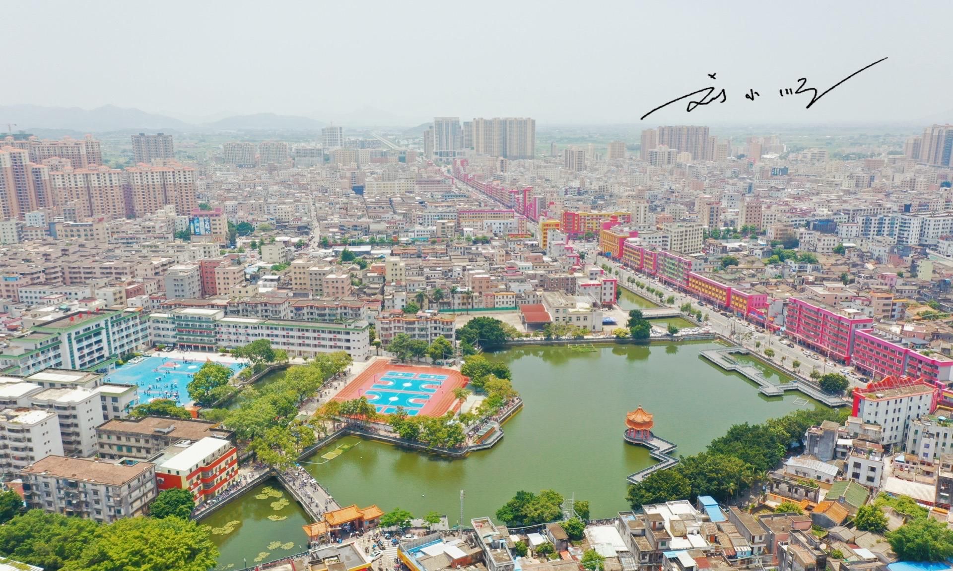 航拍广东省海丰县属汕尾市下辖历史相当悠久充满传奇故事