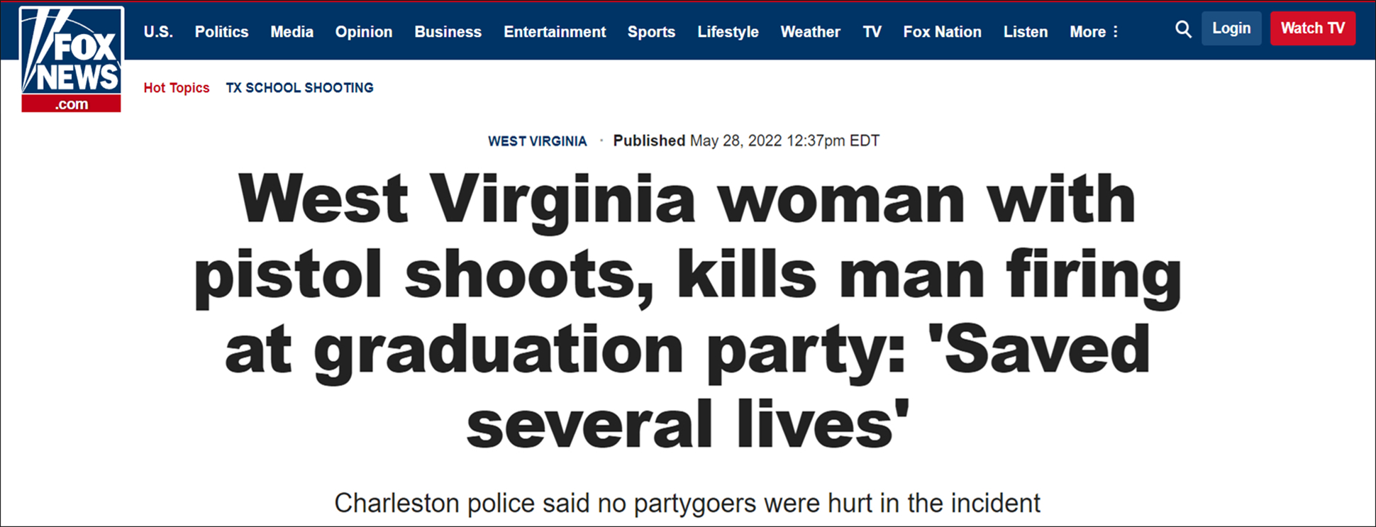 美国男子持步枪扫射人群后 一女子开枪将其击毙