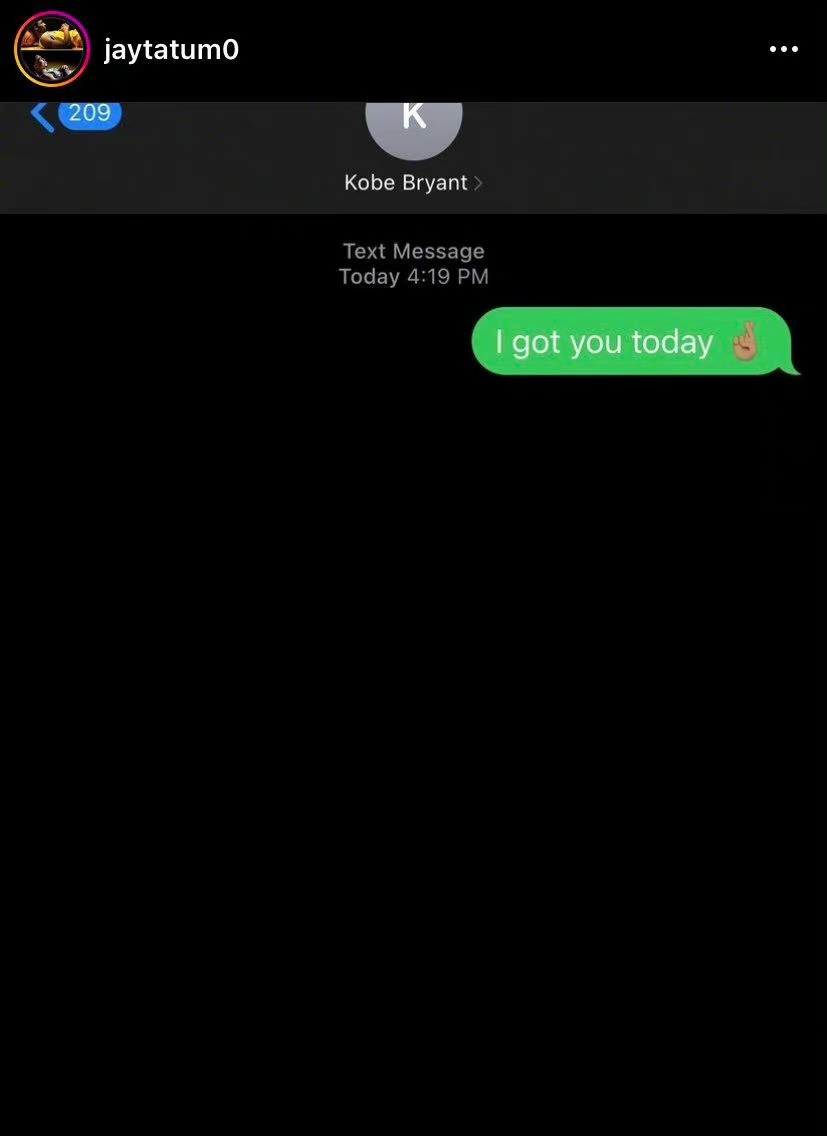 塔图姆夺东决MVP!赛前一举动令人泪目:给科比发信息激励自己休闲区蓝鸢梦想 - Www.slyday.coM 塔图姆夺东决MVP!赛前一举动令人泪目:给科比发信息激励自己休闲区蓝鸢梦想 - Www.slyday.coM