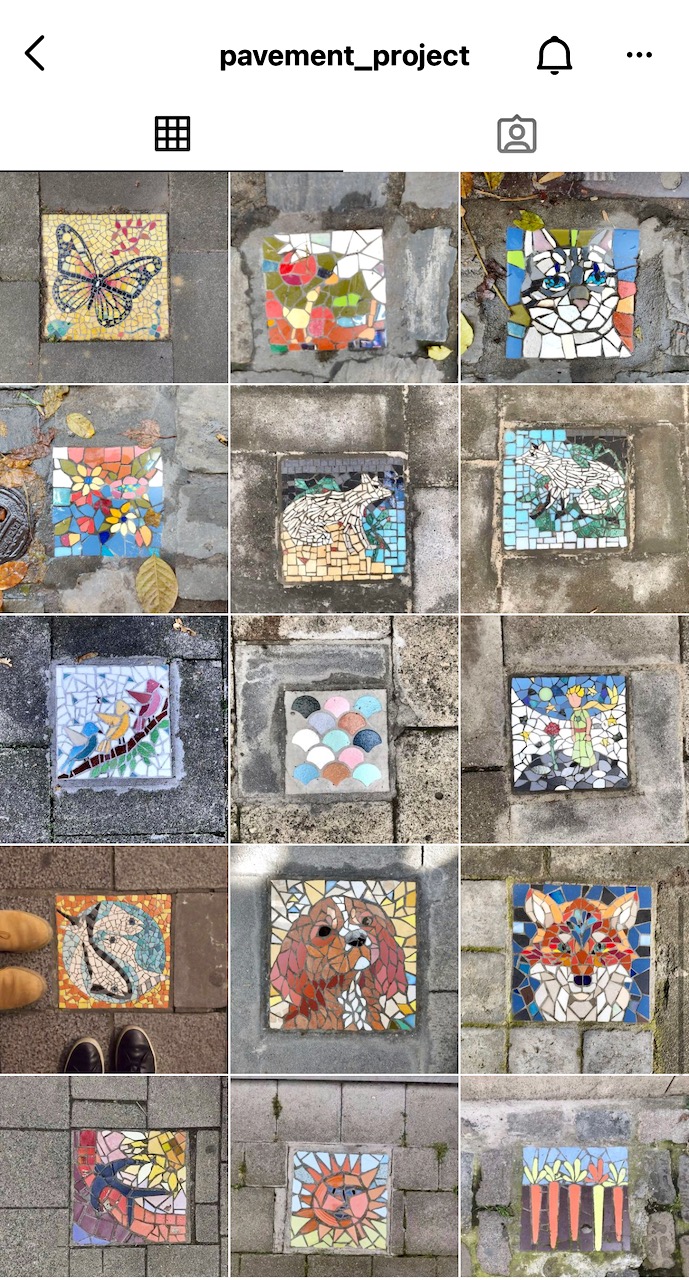 布鲁塞尔居民变身艺术家创意马赛克装饰人行道