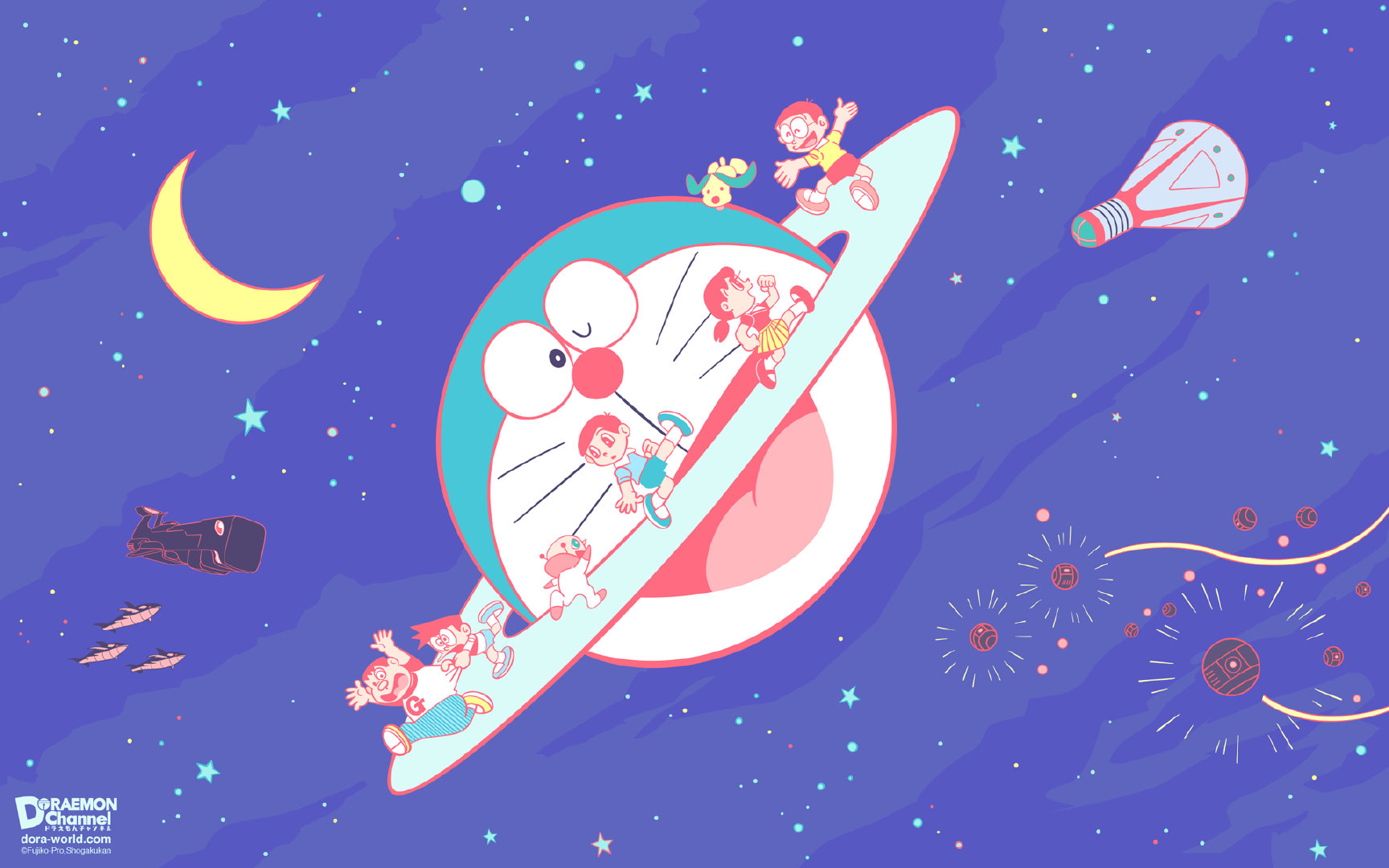 哆啦a梦官方例行在月初发布当月壁纸