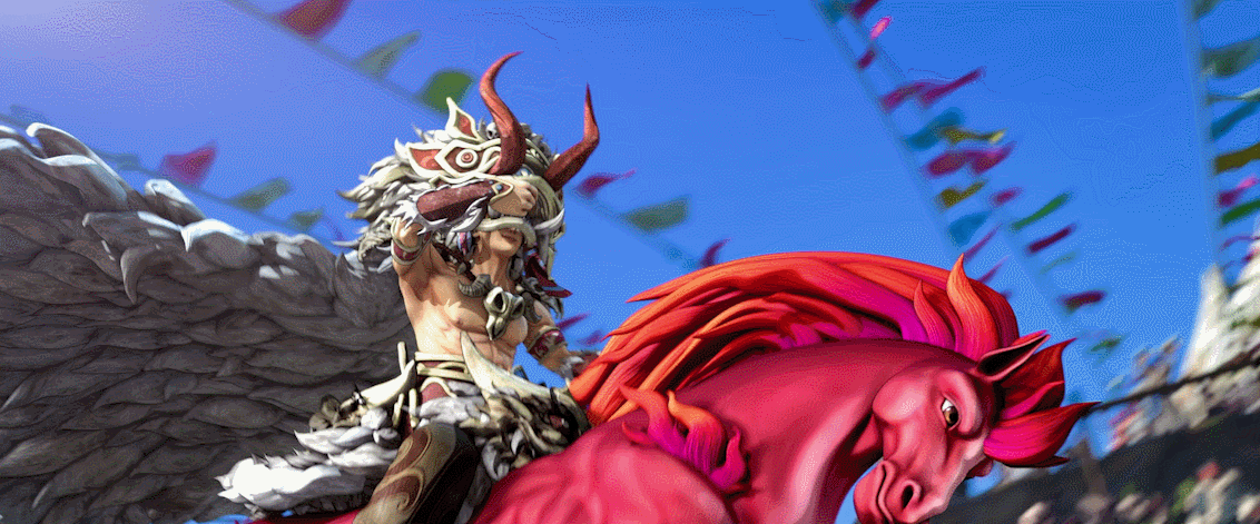 动画电影《格萨尔王之磨炼》赛马大会画面