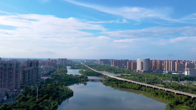 风景如画绿意盎然,航拍孝感槐荫公园!