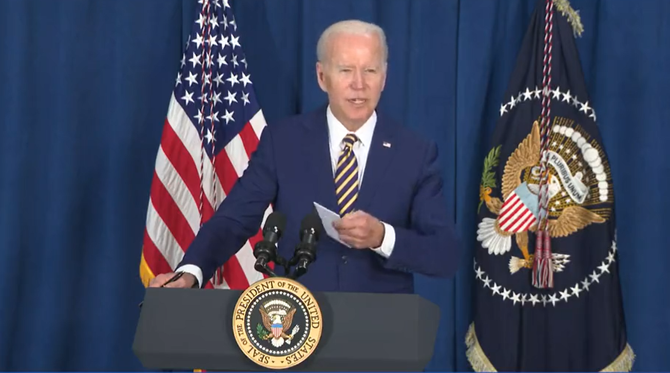 当地时间6月3日，美国总统拜登在特拉华州发表公开讲话 视频截图