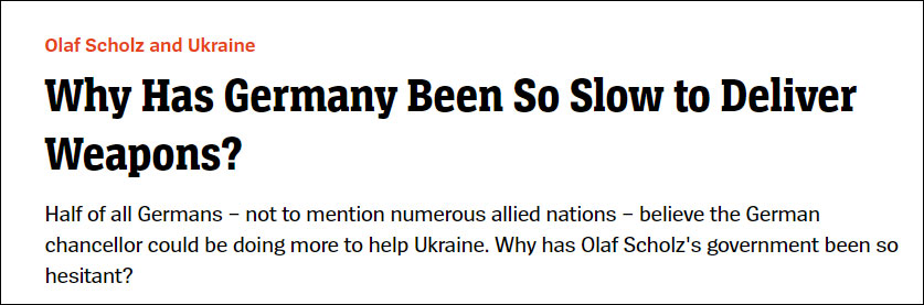 德媒：出于不信任，德国迟迟不给乌克兰重武器