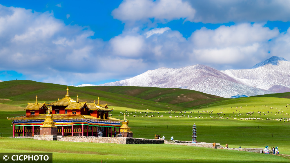 2022年6月5日,在新疆巴音郭楞蒙古自治州和静县巴音布鲁克草原,巴润