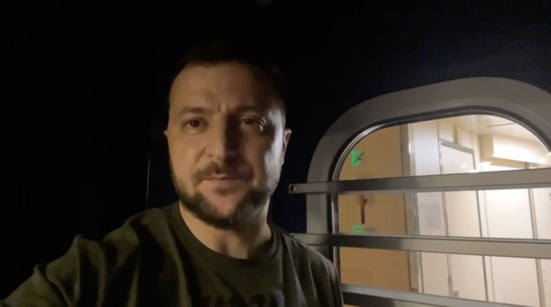 烏克蘭總統府網站發佈的澤連斯基講話視頻截圖