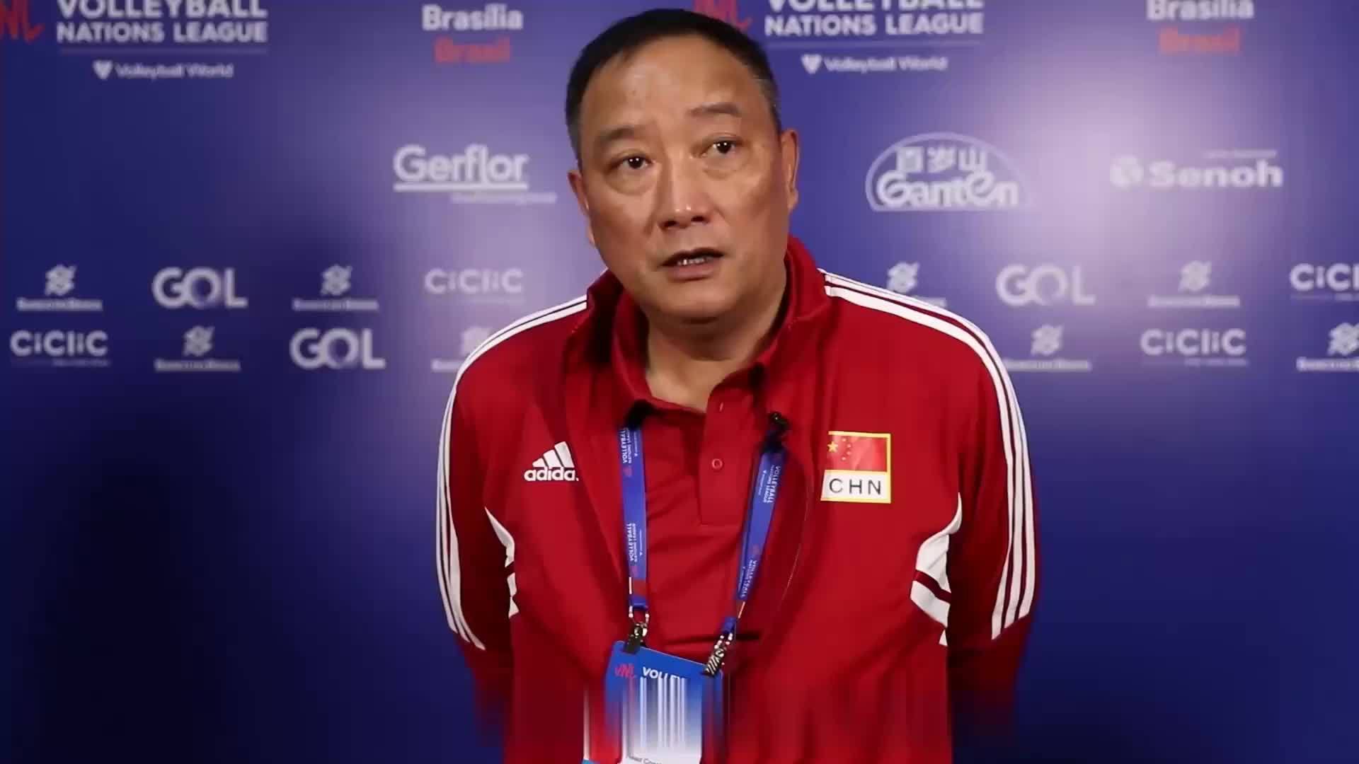 2022世界男排联赛中国男排1比3负于伊朗主教练吴胜发球接发球输得比较