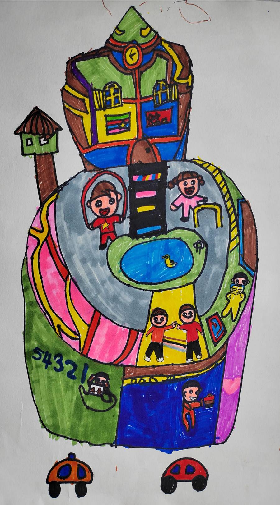 我心中的小学|天马行空,甸柳中心幼儿园小朋友绘出童趣小学世界|小学|