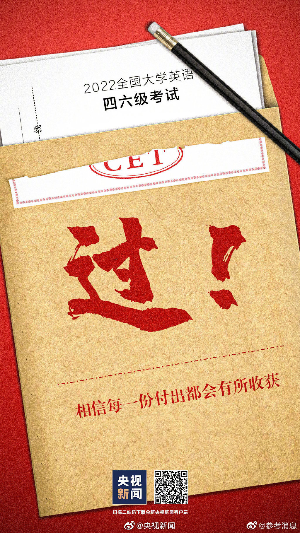 四六级考试加油,祝你顺利通过!