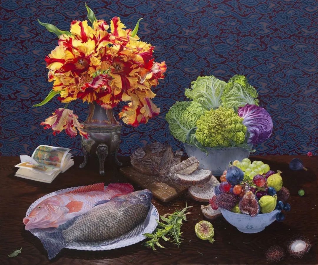 他的超写实静物画太特别了鲜艳的色彩让人眼前一亮