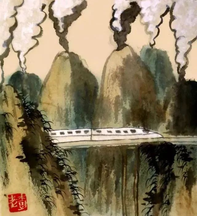 老树画画:今日天高云淡,中午同事撮饭|世间路|乱红|刘树勇_新浪新闻