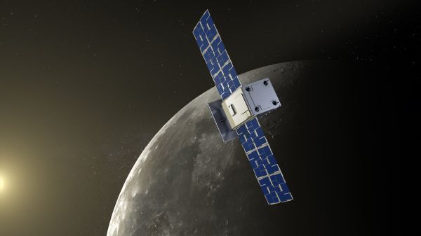 CAPSTONE航天器绕月球运行模拟图（美国国家航空航天局网站）