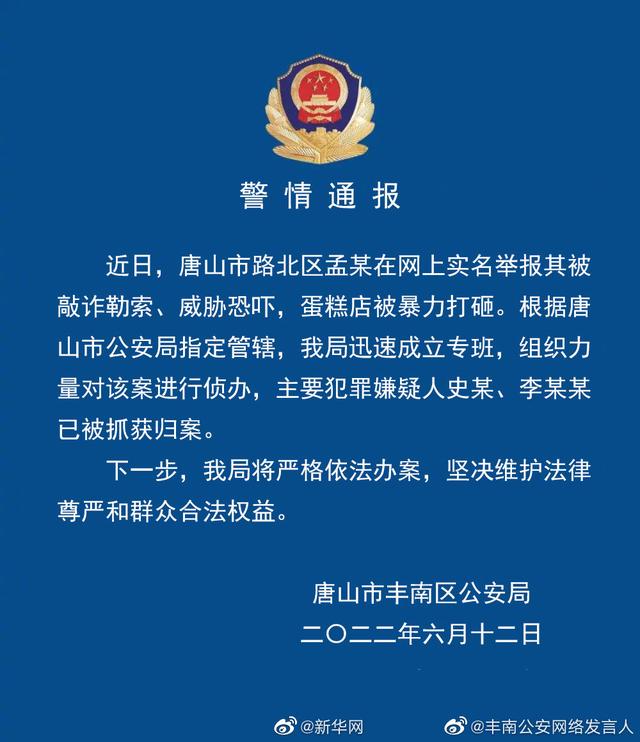 唐山蛋糕店事件嫌疑人被抓获归案休闲区蓝鸢梦想 - Www.slyday.coM