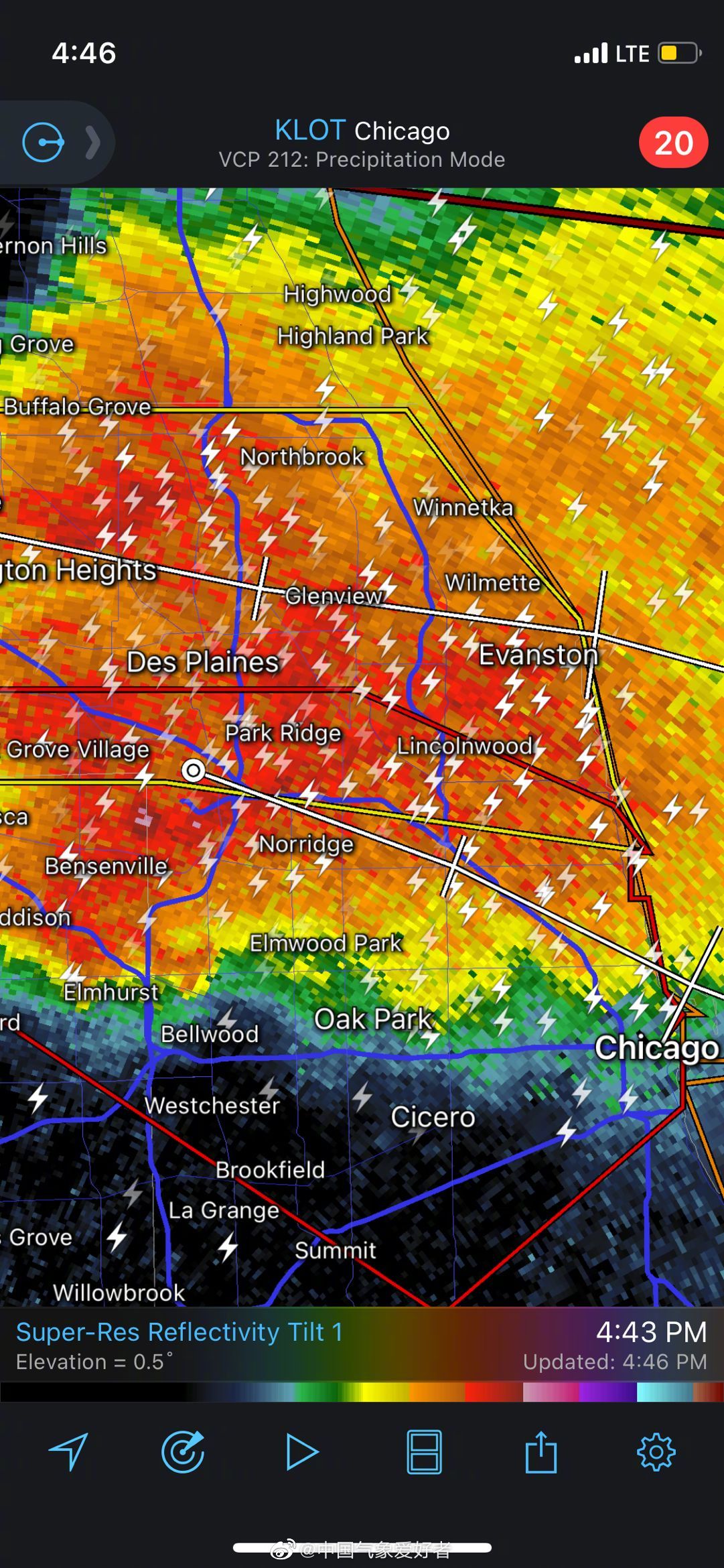 芝加哥奥黑尔机场附近出现钩状回波……|芝加哥|龙卷风_新浪新闻