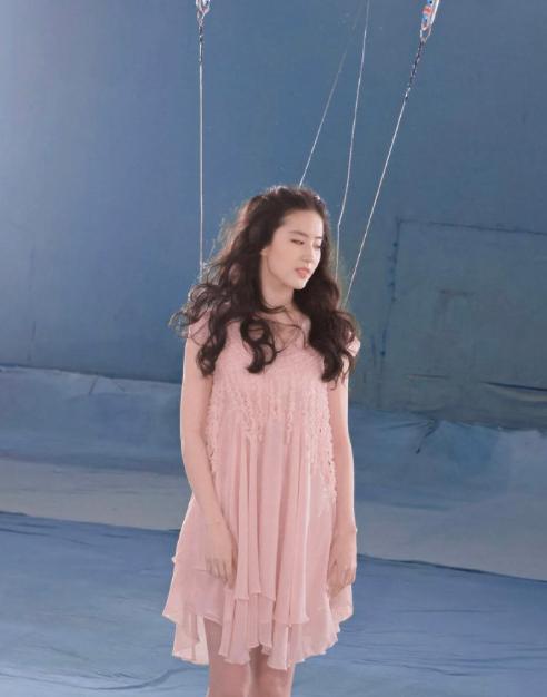刘亦菲穿粉公主裙吊威亚照曝光，你以为是仙女下凡，背后的痛谁懂休闲区蓝鸢梦想 - Www.slyday.coM
