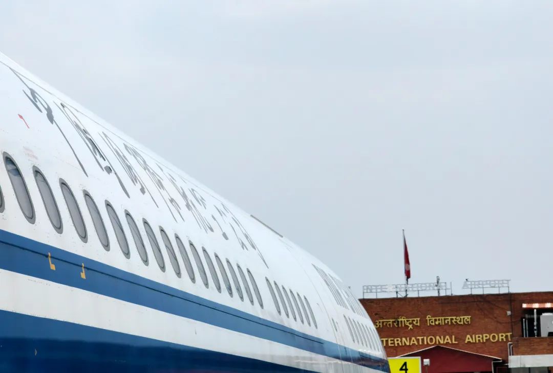 国航空客a330飞机执行航班抵达加德满都国际机场