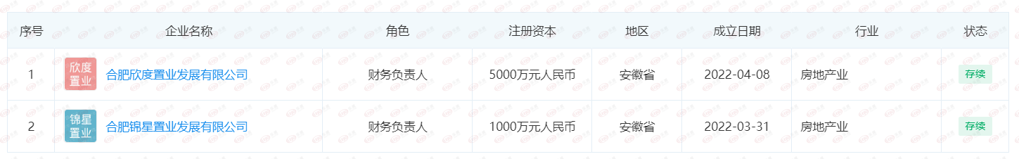 王丹凤新增为合肥欣度置业财务负责人休闲区蓝鸢梦想 - Www.slyday.coM