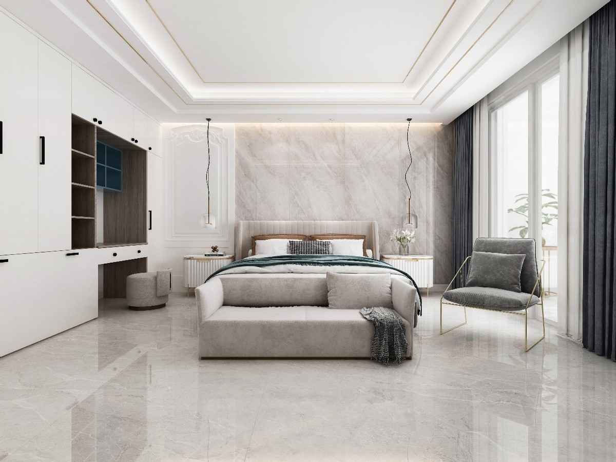 装修就选灰色瓷砖通铺现代简约风高级又大气