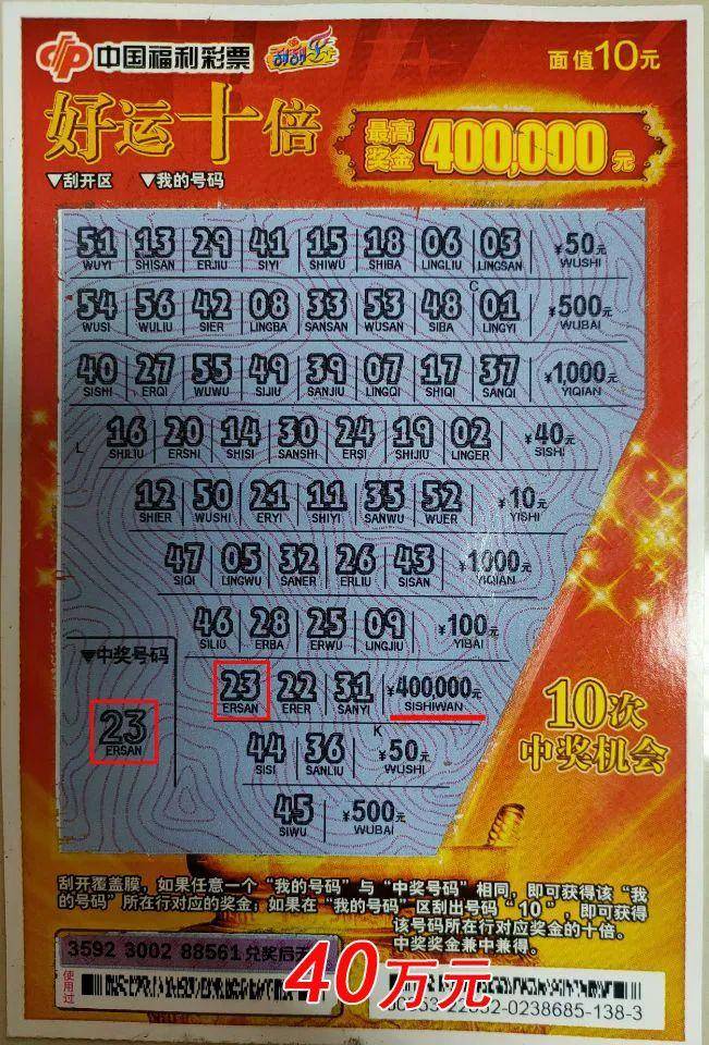 心情不好购彩撞好运喜中好运十倍40万元头奖