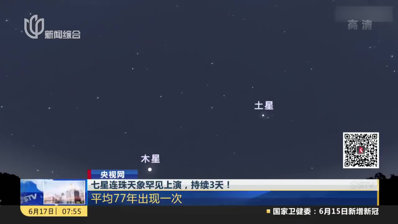 七星连珠天象罕见上演持续3天平均77年出现一次