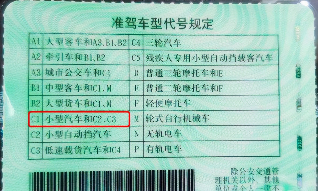 c1的准驾车型01
