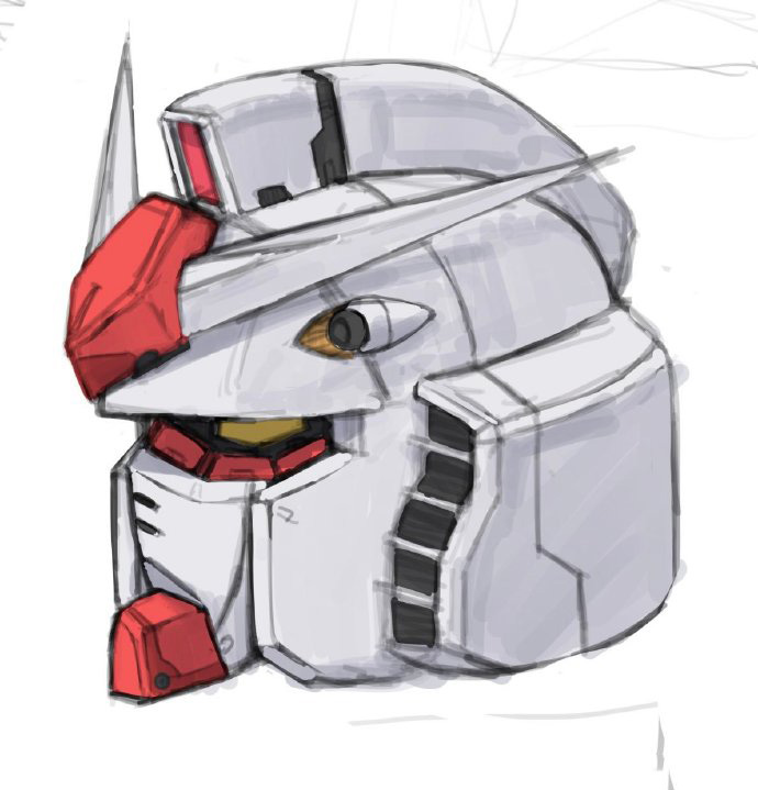 精简风格高达头像插画