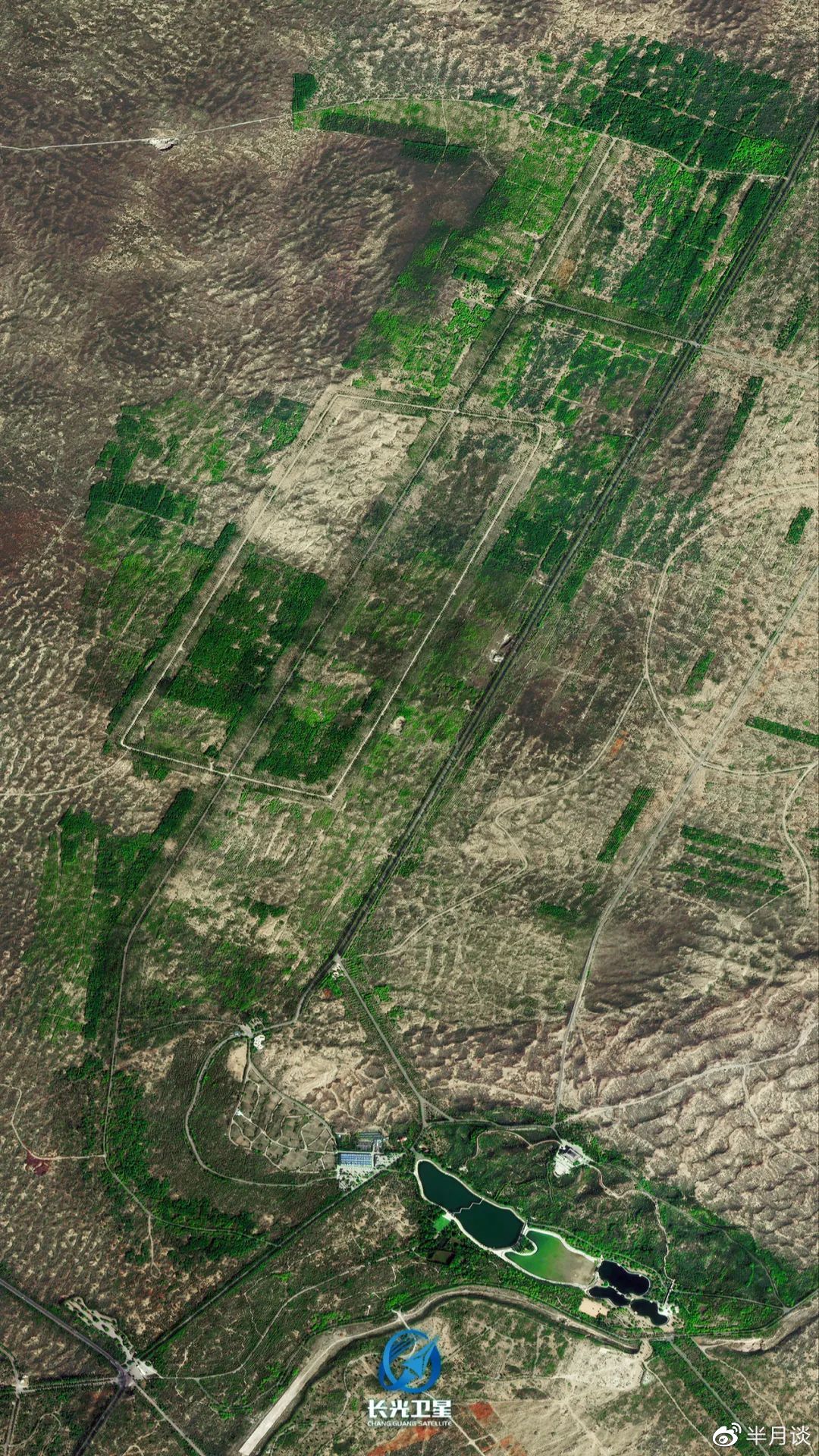 公里,南北宽38公里的卫星镜头下看宁夏灵武白芨滩不复存在"黄沙遮天日