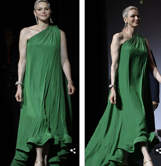 摩纳哥夏琳王妃和亲王闪耀红毯好甜！穿露肩绿裙好惊艳，美过明星休闲区蓝鸢梦想 - Www.slyday.coM