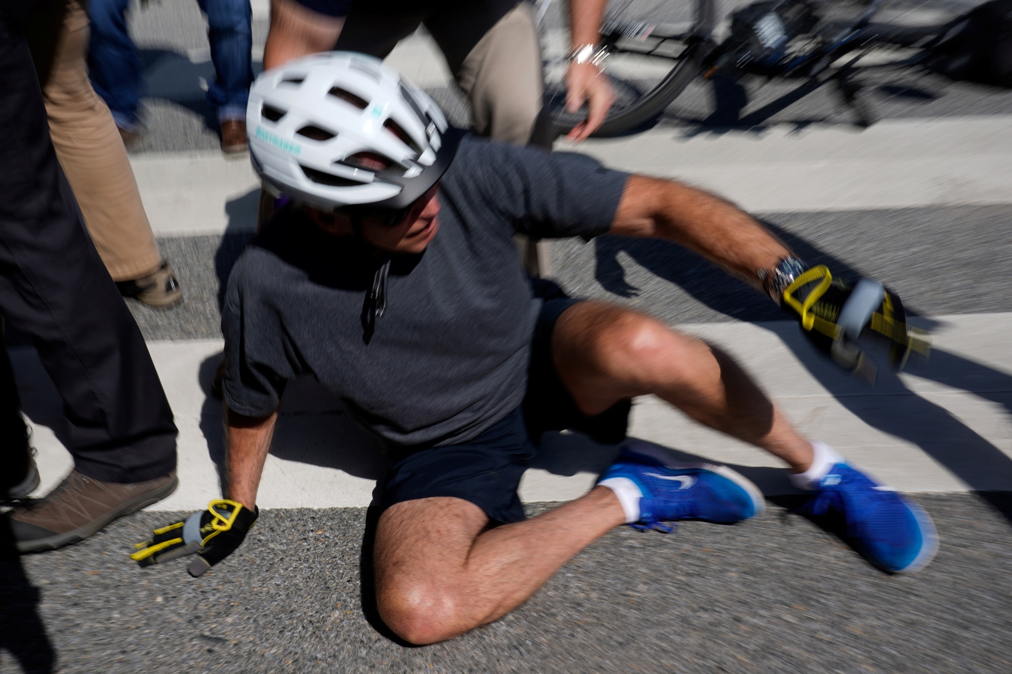 ‘I am good': US President Joe Biden falls off while riding his bicycle ...