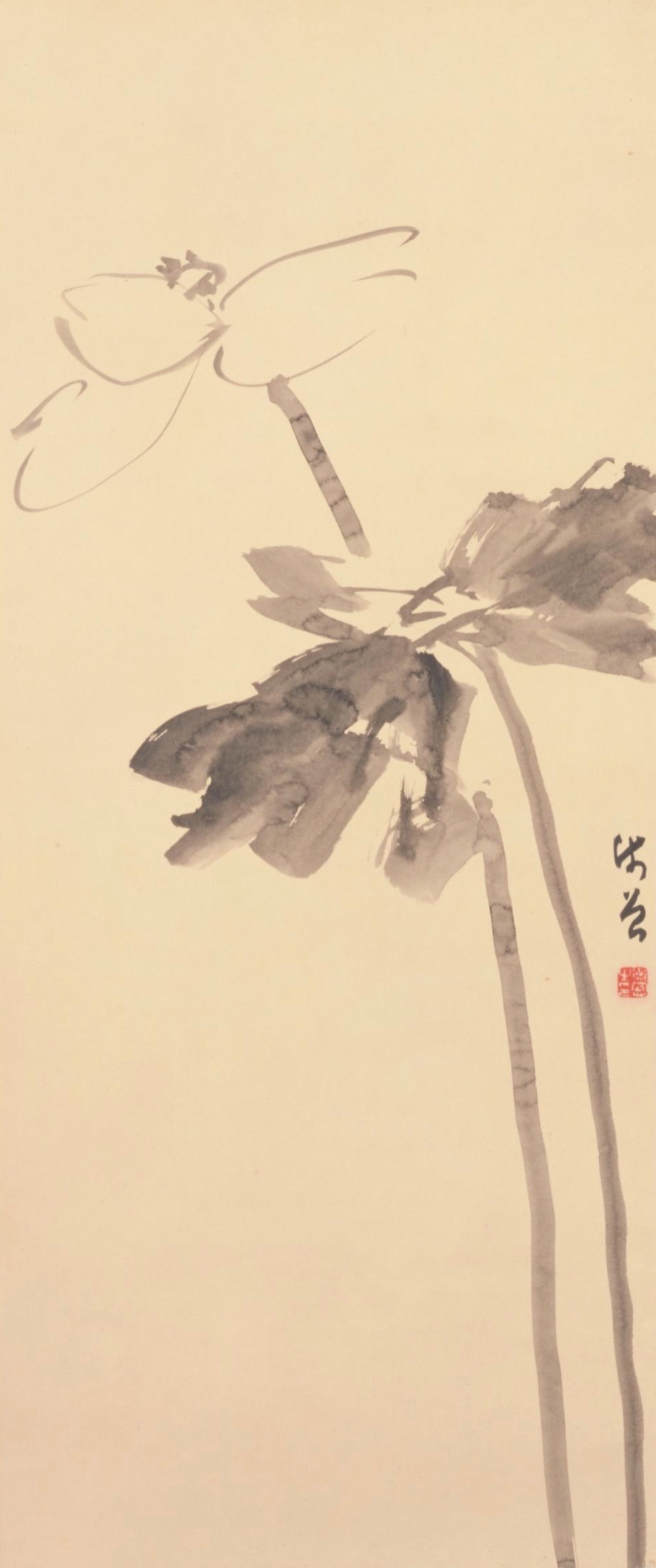 近现代 陈师曾 墨荷图 轴 故宫博物院藏