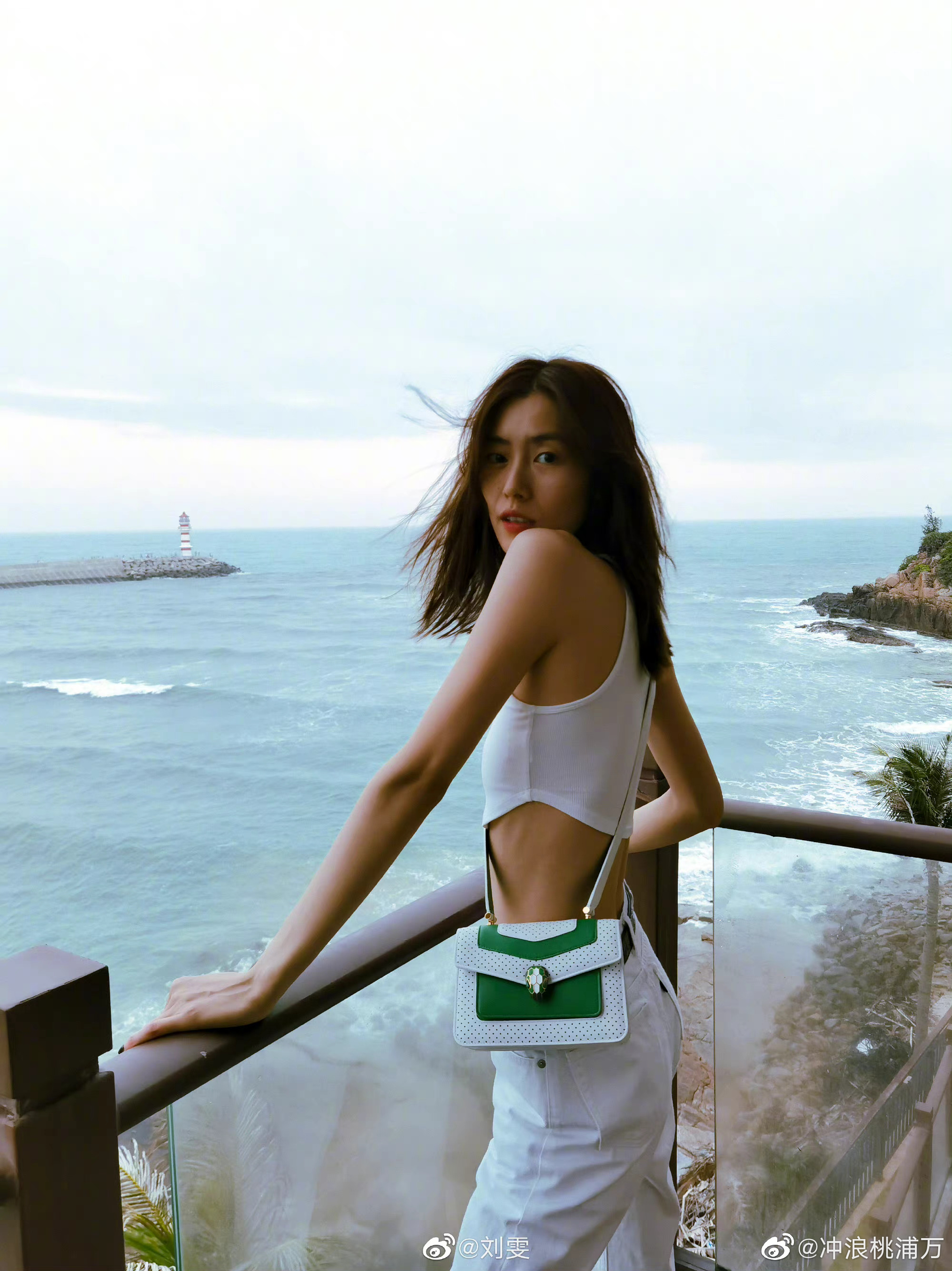 刘雯的海边四连拍来啦不愧是超模好会拍