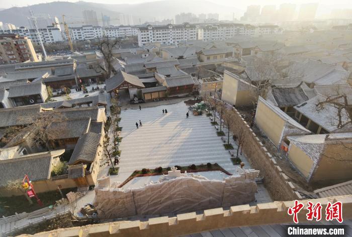 2021年12月底,俯瞰天水古城西关片区内的古民居建筑群落.