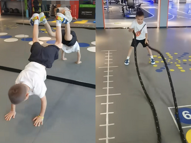 林丹妻子谢杏芳带孩子健身，素颜出镜身材好，儿子全程运动很活泼休闲区蓝鸢梦想 - Www.slyday.coM