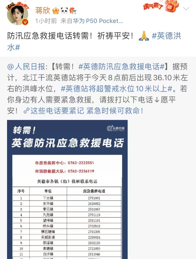 广州英德遭遇特大洪水灾害,众星转发救援电话,为当地群众祈福休闲区蓝鸢梦想 - Www.slyday.coM 广州英德遭遇特大洪水灾害,众星转发救援电话,为当地群众祈福休闲区蓝鸢梦想 - Www.slyday.coM