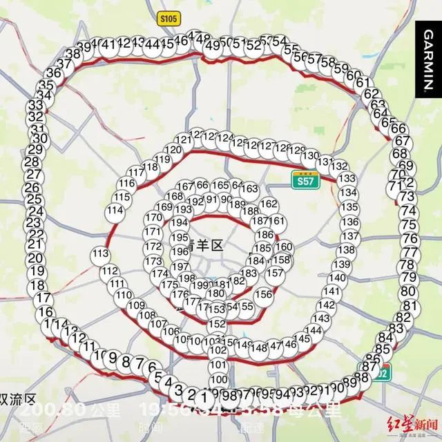 绕城、三环、二环、一环，跑步“大神”20小时跑了200公里休闲区蓝鸢梦想 - Www.slyday.coM