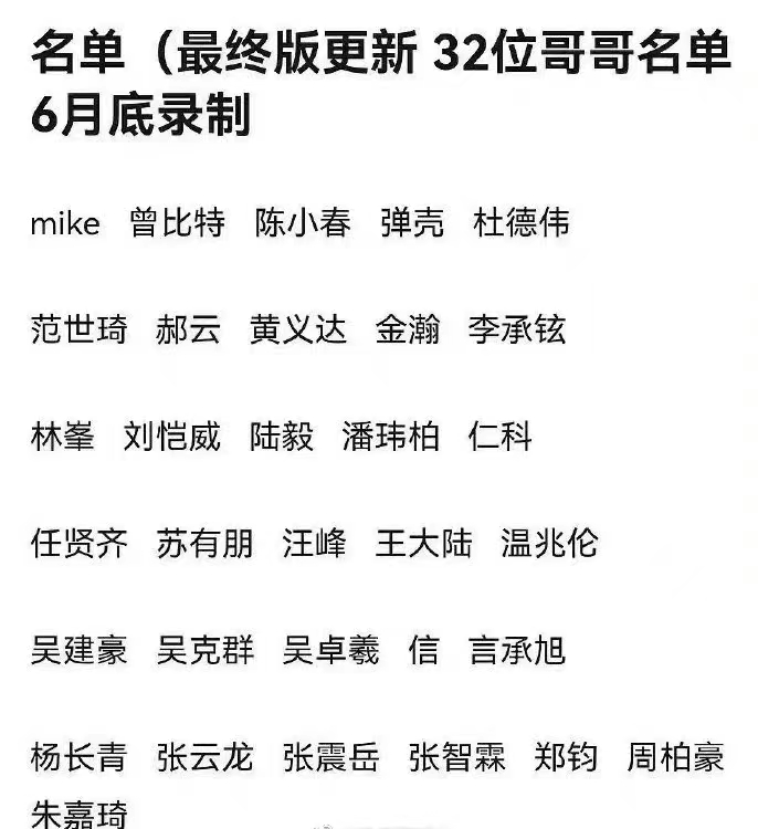 网曝披荆斩棘的哥哥2名单男团鼻祖苏有朋在榜更期待的还有他们