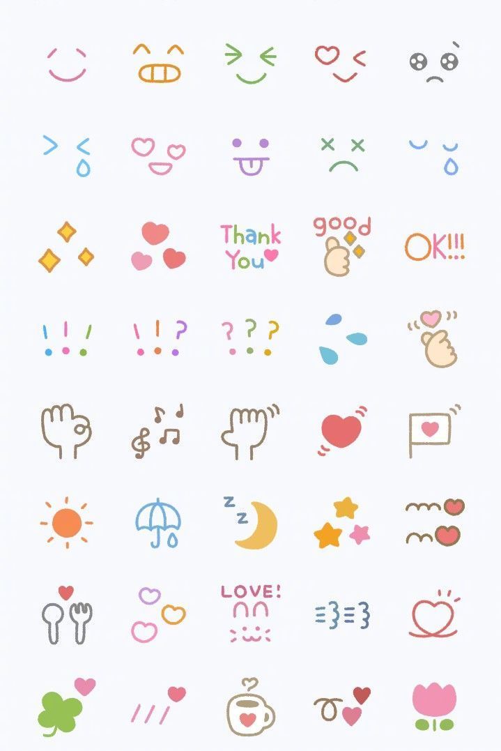 一组可爱的表情简笔画麻竹画手帐