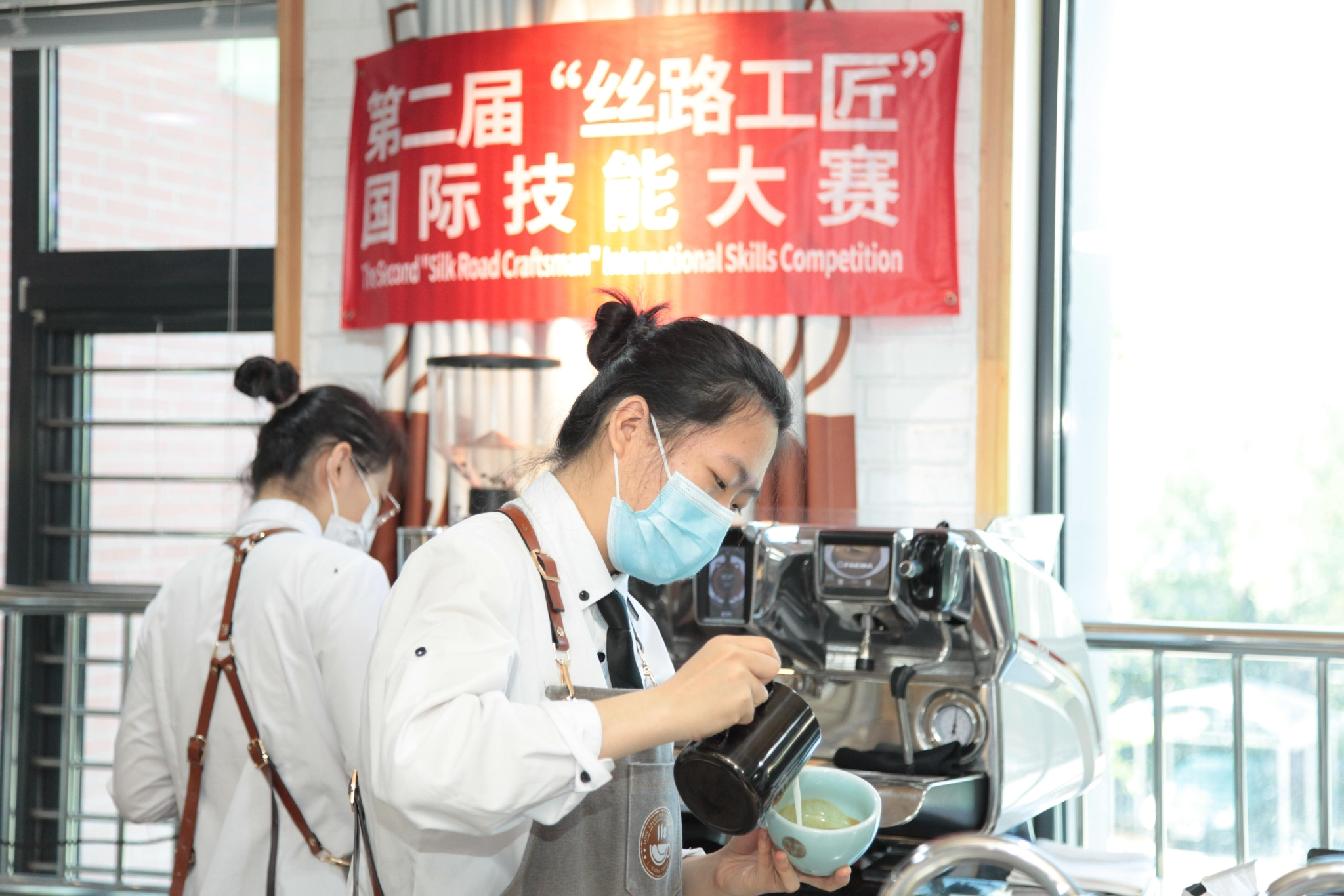 第二届"丝路工匠"国际技能大赛咖啡技艺赛项比赛现场.受访者供图