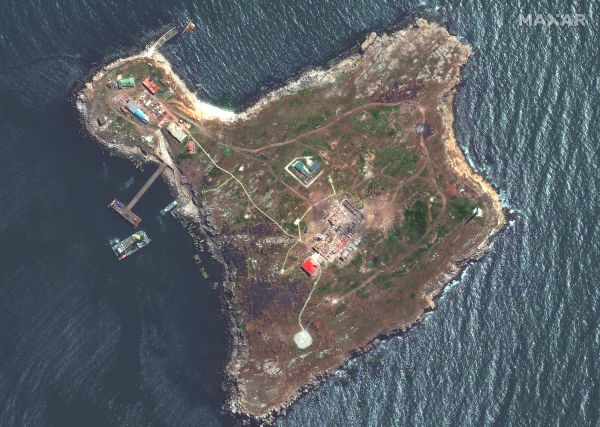 马克萨尔科技公司5月12日拍摄的蛇岛卫星图像（美联社资料图片）